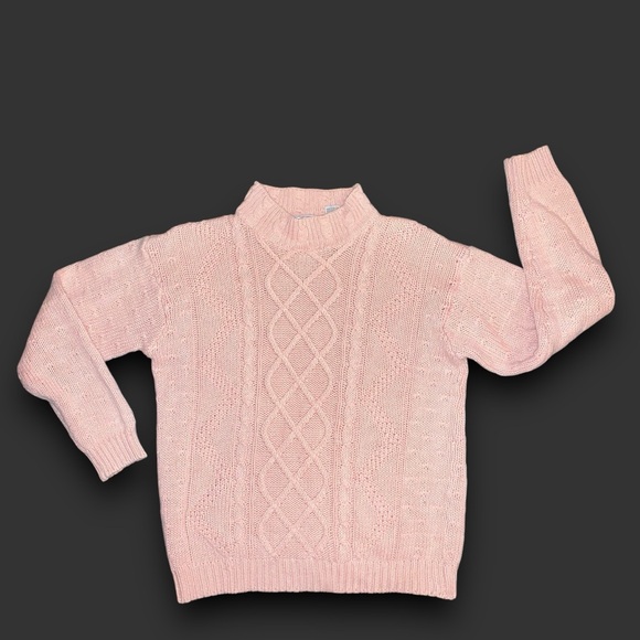 v i n t a g e :: Chunky Pastel Fisherman Aran Cable Knit Sweater - Picture 9 of 14